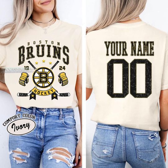 Personalized Boston Bruins T-shirt, Custom Name & Number Hockey Shirt, Unisex Fan Gift for Sports Lovers