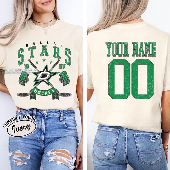 Personalized Dallas Stars T-shirt, Custom Name & Number Hockey Shirt, Unisex Fan Gift for Sports Lovers