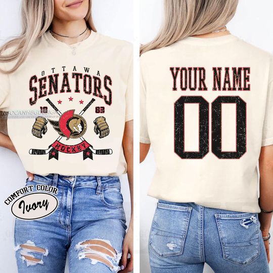 Personalized Ottawa Senators T-shirt, Custom Name & Number Hockey Shirt, Unisex Fan Gift for Sports Lovers