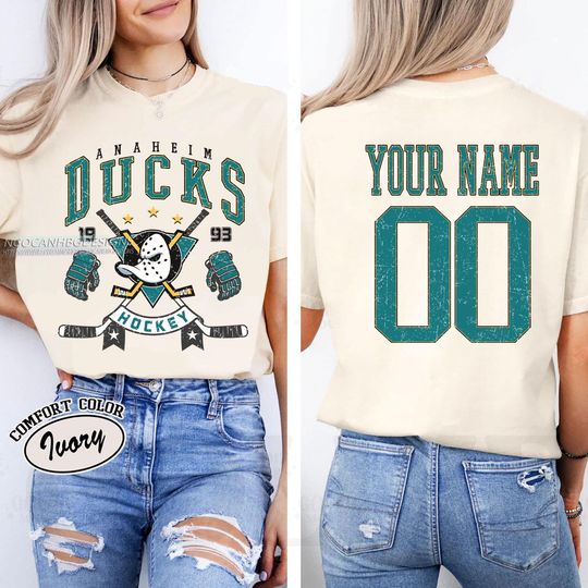 Personalized Anaheim Ducks T-shirt  Custom Name & Number Hockey Shirt, Unisex Fan Gift for Sports Lovers