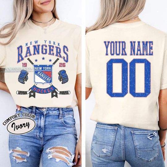 Personalized New York Rangers T-shirt, Custom Name & Number Hockey Shirt, Unisex Fan Gift for Sports Lovers