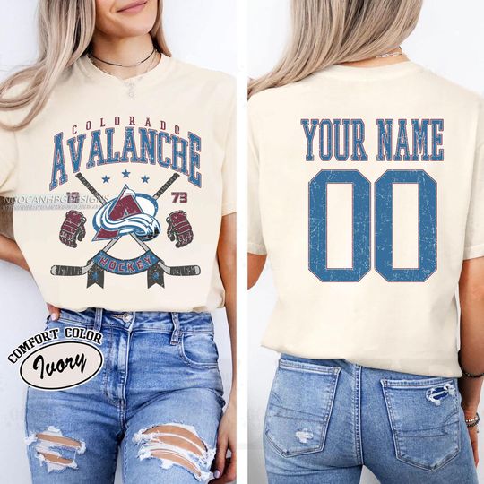 Personalized Colorado Avalanche T-shirt, Custom Name & Number Hockey Shirt, Unisex Fan Gift for Sports Lovers