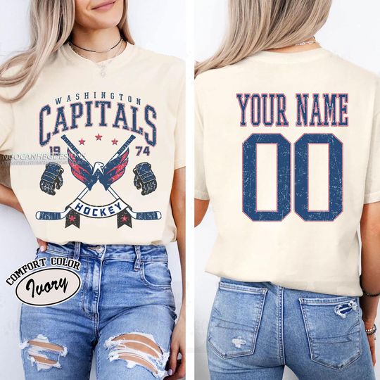 Personalized Washington Capitals T-shirt, Custom Name & Number Hockey Shirt, Unisex Fan Gift for Sports Lovers