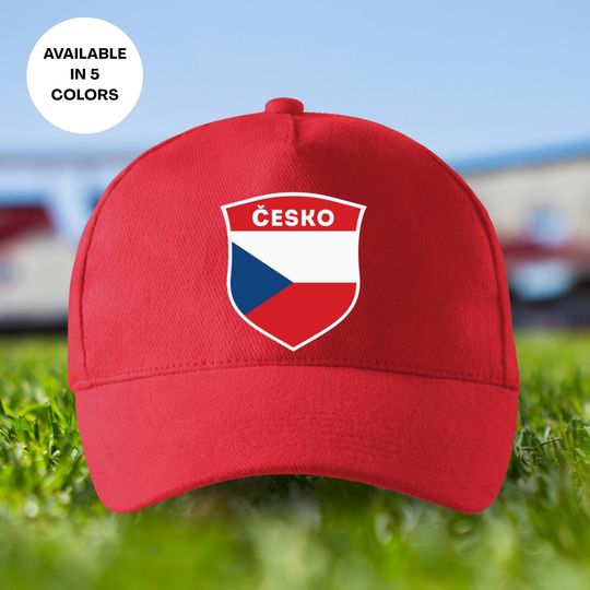 Czech Republic Soccer Cap, Czech Flag in Shield Hat, Printed Soccer Dad Cap, Czech Football Unisex Cap, Czech Republic Soccer Mom Cap Gift
