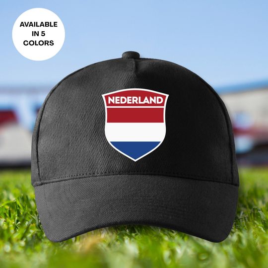 Netherlands Soccer Cap, Netherlands Country Flag in a Shield Hat, Printed Soccer Dad Cap, Soccer Mom Cap, Holland Football Team Unisex Cap