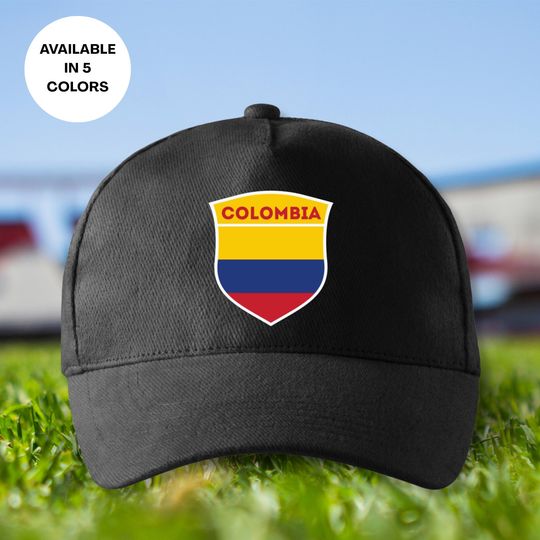 Colombia Soccer Dad Cap, Colombian Pride Hat, National Team Flag Unisex Hat, Printed Soccer Dad Cap, White, Red, Blue, Khaki Adjustable Cap
