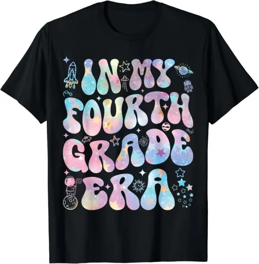 Discover In My Fourth Grade Era Groovy Tie Dye Back to School 2024 Gift Unisex T-Shirt