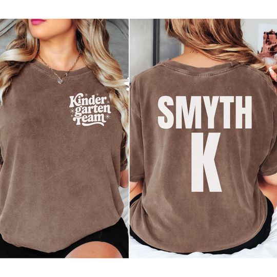 Comfort Colors kindergarten team teacher shirt Kinder matching group tshirt Personalized back to school shirt Teacher appreciation gift