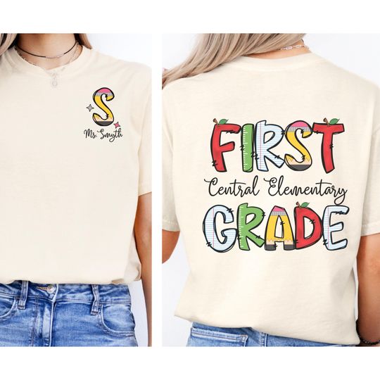 Comfort Colors first grade team teacher shirt 1st grade matching group tshirt Personalized back to school shirt Teacher appreciation gift