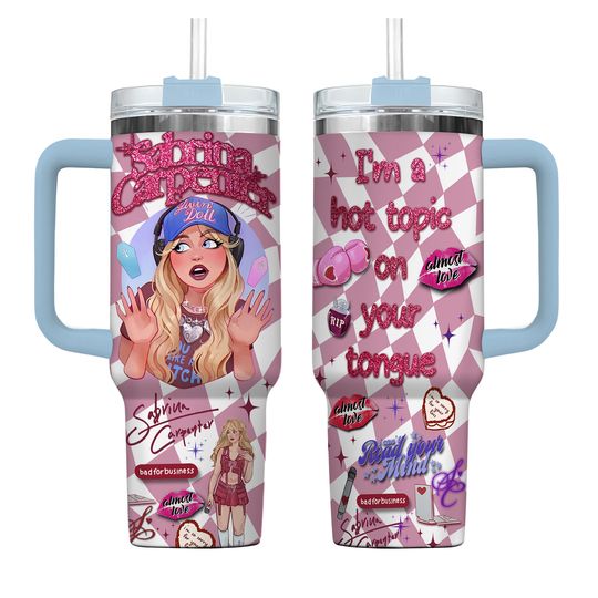 Sabrina Carpenter 40oz Tumbler, Sabrina New Album Tumbler Cup, Sabrina Coffee Mug, Short N Sweet Tour Merch, Sabrina Carpenter Fan Gift