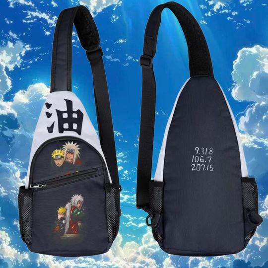 Jiraiya Sensei Chest Bag - Narutoo Anime Shoulder Pack, Crossbody Pouch, Messenger Satchel, Travel Purse, Comic Book Character Bag