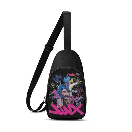 Jinx Arcane Chest Bag  League of Legends Anime Sling Bag, Cool Gamer Gift, Zaun Streetwear Style