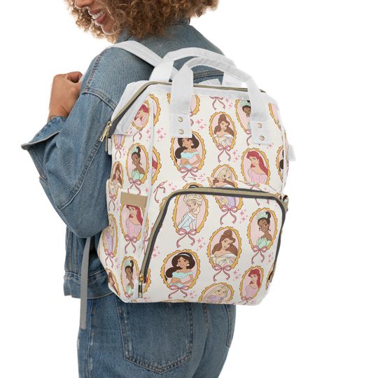 Disney Princess Diaper Bag Backpack | Baby Travel Bag | Princess Mom Bag for Disney Trips | Diaper Backpack | Magical Baby Shower Gift