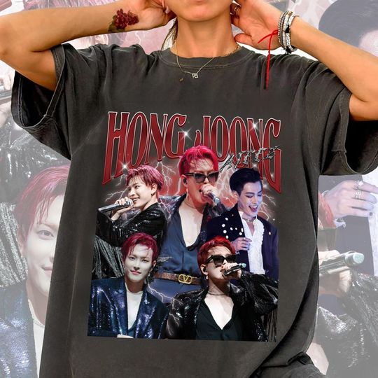 Hongjoong Ateez Vintage Unisex T-shirt, Retro Ateez Concert Shirt, World Tour Inspired Shirt for Atiny, Kpop Unisex Graphic Shirt
