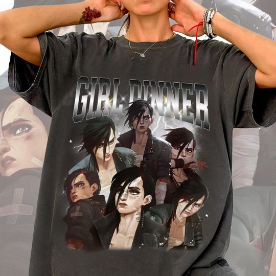 Vi Arcane Vintage Wash T-Shirt, League of Legends Anime Apparel, Fan Merch, LOL Merchandise, League of Legends Fan Gift