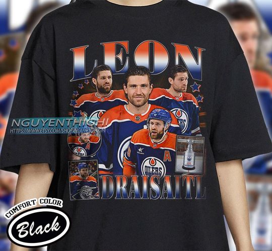 Leon Draisaitl Hockey T-shirt, Edmonton Oilers Hockey T-shirt, 90s Vintage Hockey Shirt, Hockey Gift For Fan
