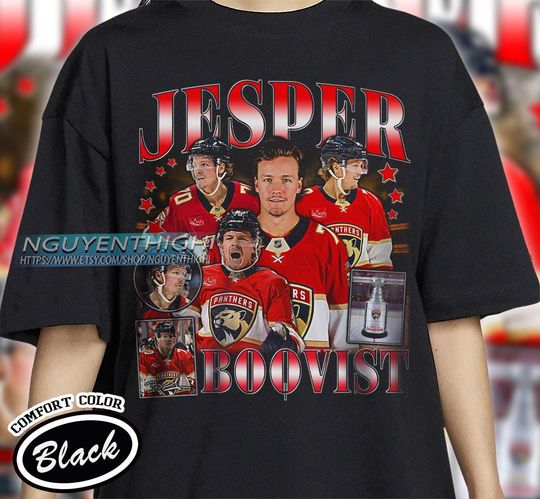 Jesper Boqvist Hockey T-shirt, Florida Panthers Hockey T-shirt, 90s Vintage Hockey Shirt, Hockey Gift For Fan