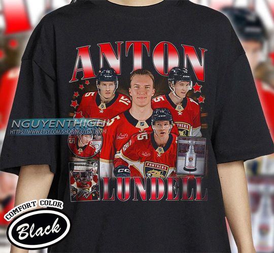 Anton Lundell Hockey T-shirt, Florida Panthers Hockey T-shirt, 90s Vintage Hockey Shirt, Hockey Gift For Fan