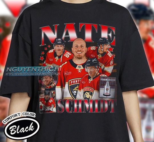 Nate Schmidt Hockey T-shirt, Florida Panthers Hockey T-shirt, 90s Vintage Hockey Shirt, Hockey Gift For Fan