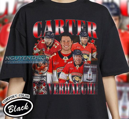 Carter Verhaeghe Hockey T-shirt, Florida Panthers Hockey T-shirt, 90s Vintage Hockey Shirt, Hockey Gift For Fan