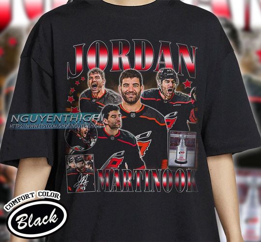 Jordan Martinook Hockey T-shirt, Carolina Hurricanes Hockey T-shirt, 90s Vintage Hockey Shirt, Hockey Gift For Fan
