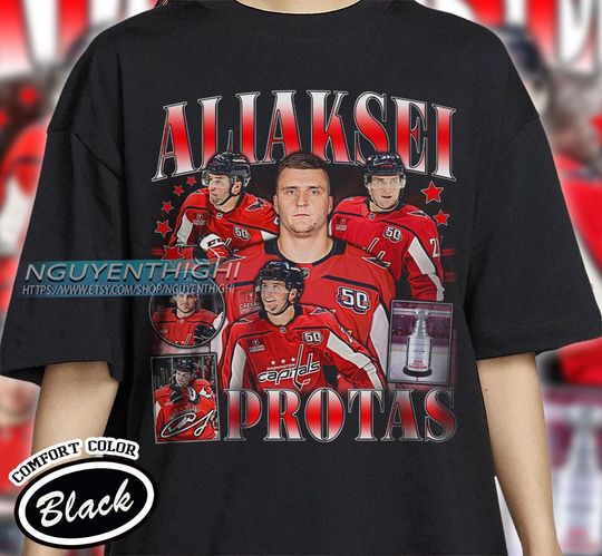 Aliaksei Protas Hockey T-shirt, Washington Capitals Hockey T-shirt, 90s Vintage Hockey Shirt, Hockey Gift For Fan