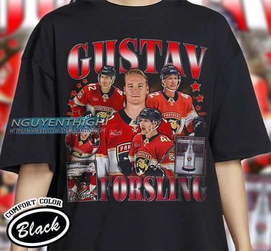 Gustav Forsling Hockey T-shirt, Florida Panthers Hockey T-shirt, 90s Vintage Hockey Shirt, Hockey Gift For Fan