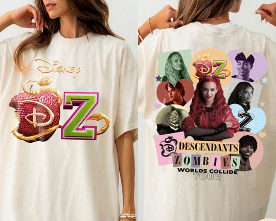 Descendants Zombies World Tour 2025 Shirt, Descendants Zombies Worlds Collide Tour Oufit, Trending Tee, Disneyland Vacation Trip Gift 2025