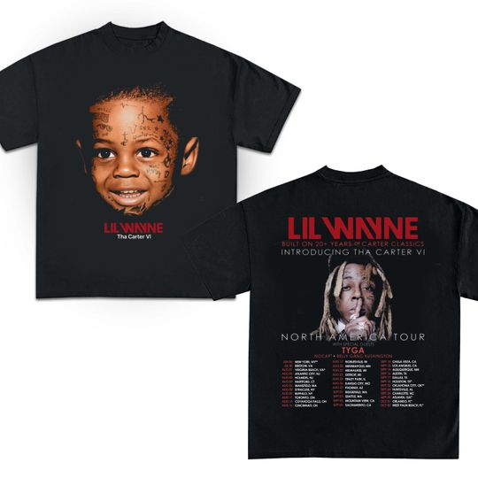 Lil Wayne face tee Tha Carter VI Tour shirt Lil WAYNE Tour 2025 North America Tour Lil Wayne shirt T-Shirt Lil Wayne Merch