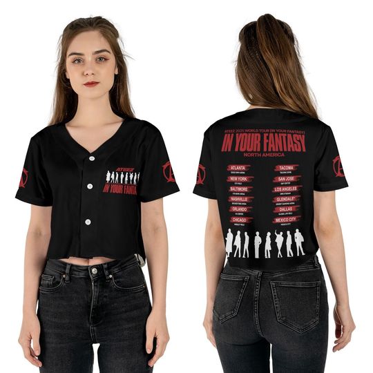 Ateez In Your Fantasy World Tour 2025 Crop top Jersey, Ateez Kpop Crop top Jersey, Ateez Gift For Fans