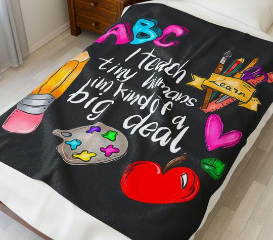 Teacher Appreciation Velveteen Plush Blanket, Cozy Gift for Educators, Classroom Decor, Best Teacher Gift, Back to School