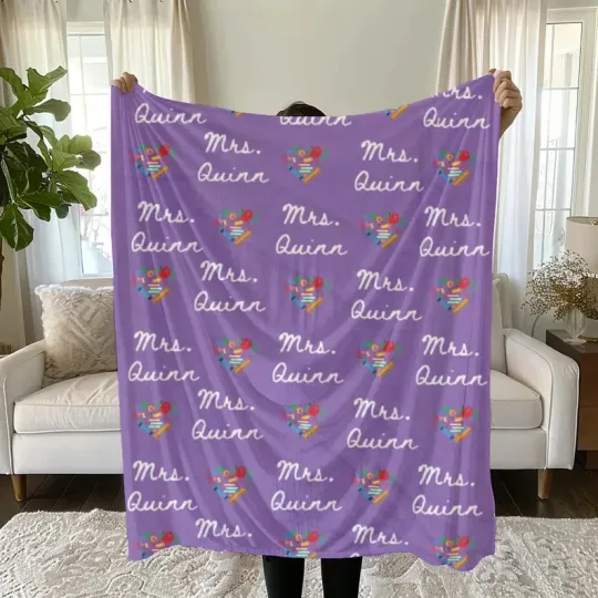 Fleece Blanket Custom Name Blanket Back To School Teacher Appreciation Gifts 22