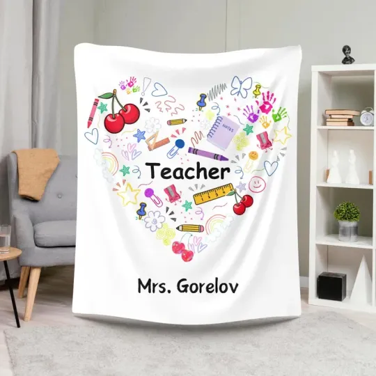 Fleece Blanket Custom Name Blanket Back To School Teacher Appreciation Gifts 2