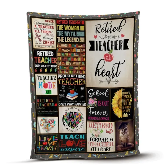 Retired Teacher Blankets, Never Underestimate A Teacher Fleece Sherpa Blankets