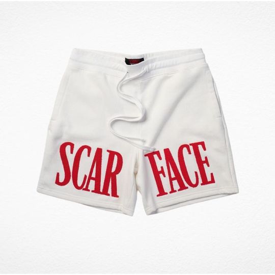 Men's Scarface White Tony Montana Graphic Mesh Shorts