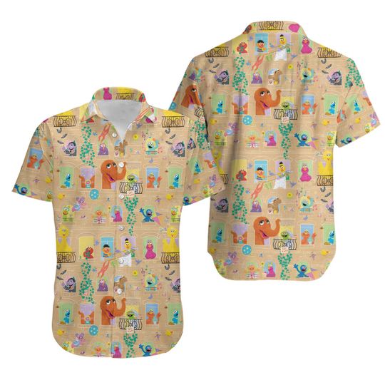 Apartment Windows Sesame Street Characters Hawaiian Shirt Fun and Stylish Hawaii