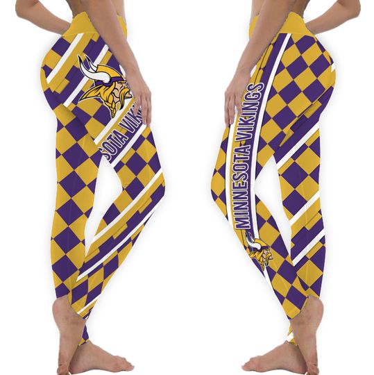 Minnesota Football Leggings Yoga Pants, Vikings Team Football Leggings, Vikings Game Day Football Leggings