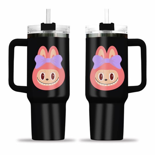Labubu Tumblers 40 oz With Handle, Monster Character Tumber, Gift For Kids, Back To School Gift Idea