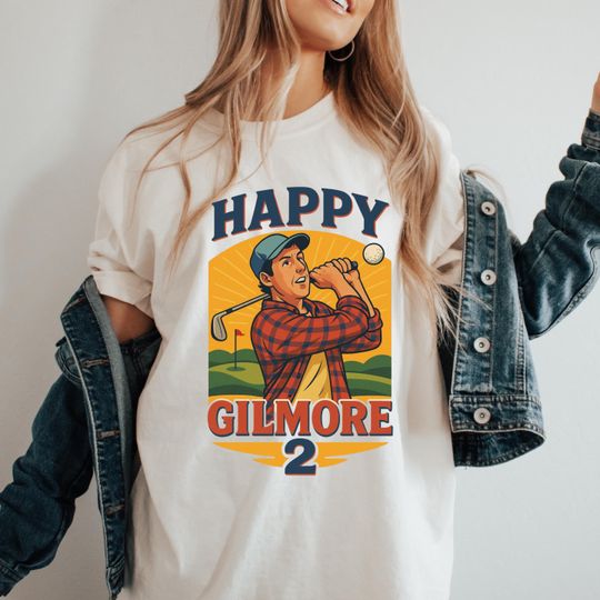 Happy Gilmore Parody T-Shirt | Funny Golf Graphic Tee | Vintage Comfort Colors Golf Shirt | Adam Inspired Gift for Movie Fans
