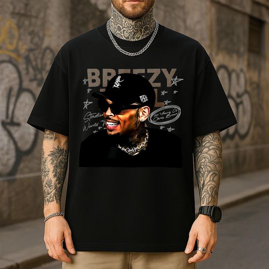 Chris Brown Tour Breezy Bowl XX V2 T-Shirt, Retro Concert 2025 Graphic Tee, Music Tour Y2K T-Shirt, Fan Gift