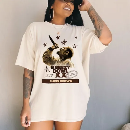 Chris Brown Breezy Bowl XX T-Shirt, Album Fan Gift, Concert Tee