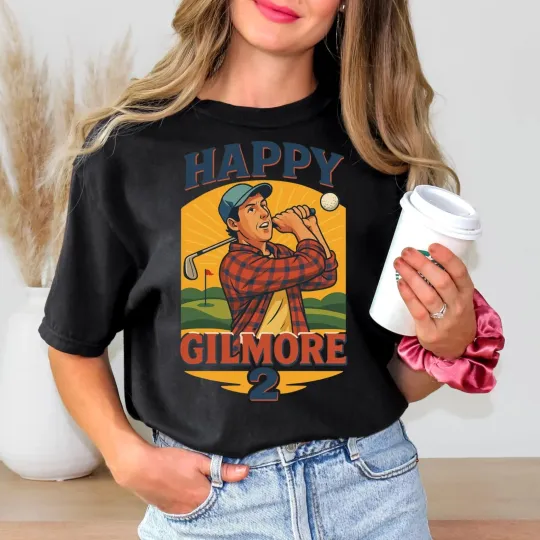 Happy Gilmore Parody T-Shirt Funny Golf Graphic for Movie Fans
