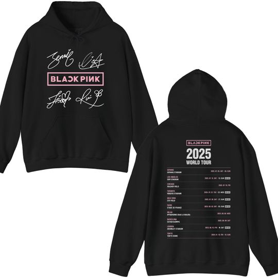 2025 Black Pink World Tour Hoodie, Black Pink 2025 Concert Sweatshirt, Black Pink Hoodie, Kpop Black Pink Merch, Jisoo Jennie Lisa Rose