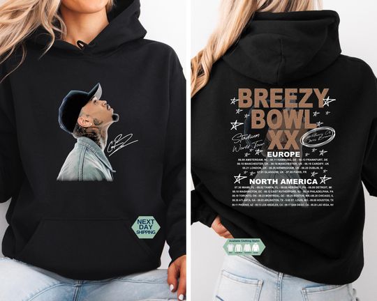 Chris Brown Tour Breezy Bowl  Vintage Sweatshirt, XX V2 Concert Retro Shirt, Chris Brown Graphic Hoodie, Music Tour Y2k Tee, Trendy Fan Tee