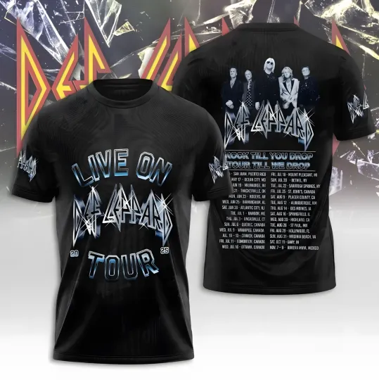 Def Leppard Summer Tour 2025 3D T-Shirt Gift for Fans