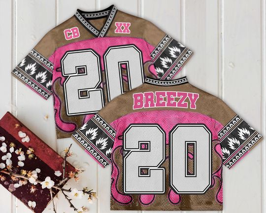 Chris Brown Inspired Custom Name And Number Pink Mesh Baseball Jersey, Concert Jersey, Game Day Commitment Gift, Custom Text Baseball Jersey