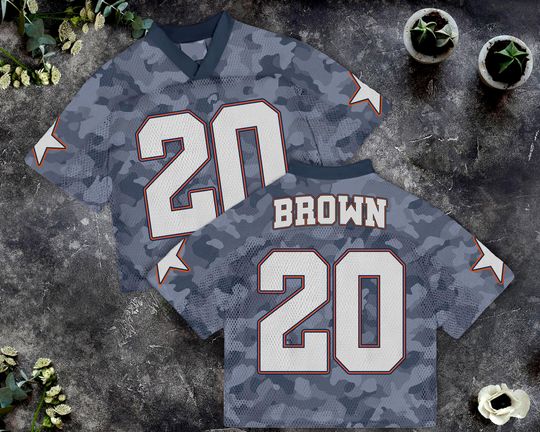Custom Navy Blue Camoflage Mesh Football Concert Jersey, Custom Text Football Jersey, Streetwear Squad, Y2K Boxy Jersey
