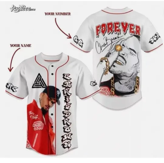 Chris Brown Forever Custom Baseball Jersey baseball jersey, new 3d gift