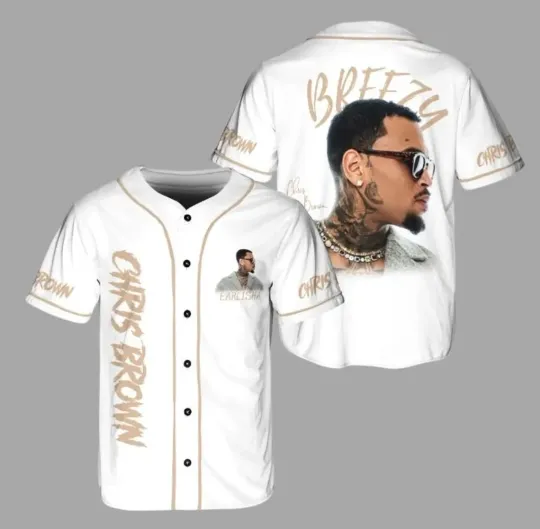 Chris Brown Tour XX Jersey, Chris Brown Breezy Bowl Baseball Jersey
