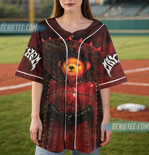 Ld ga Mayhem Bear Jersey, Red Latex Look from Abracadabra Music Video, Mayhem Ball Concert Tour Shirt